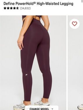 Fabletics Define Powerhold High-Waisted Leggings — Oxblood
